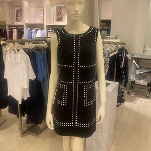 NWT | Tribal Black Dress with Silver Studs – Edgy & Chic, Size 4